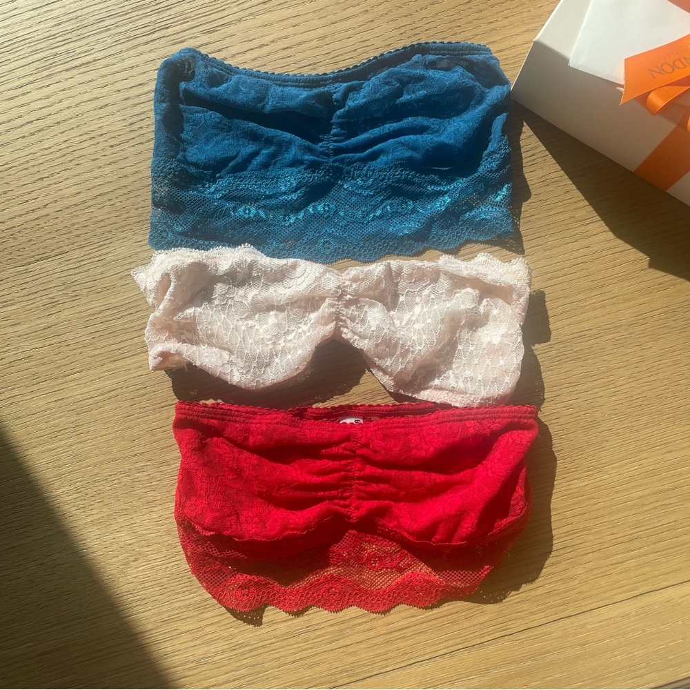 Set of Three, NWOT XS lace bandeau